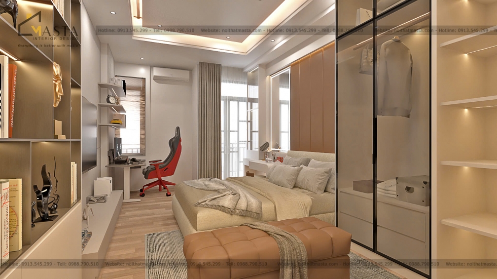 Phối cảnh 3D thiết kế nội thất nhà ở Lê Phát, Cần Thơ